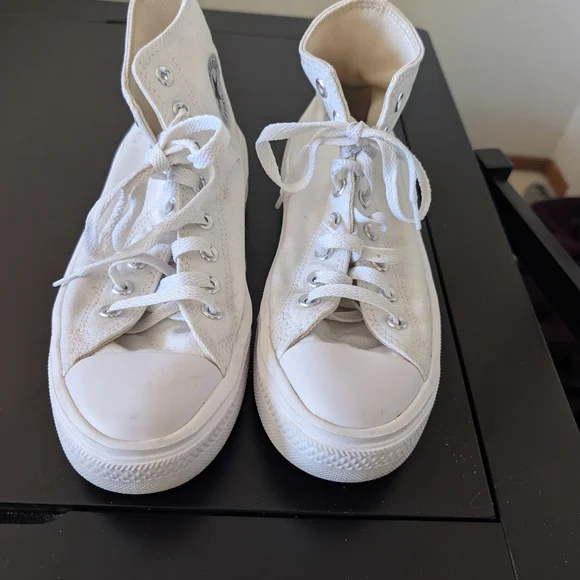 Converse Women's White High-Top Sneakers - Picture 3 of 6